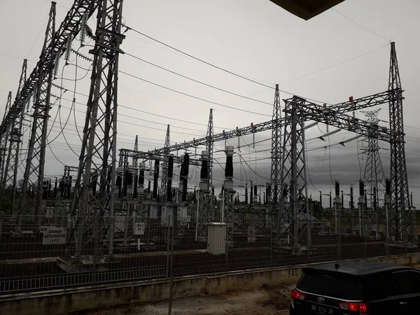 High Voltage Electricity Substation Part Electrical Generation Transmission Distribution System — Stok fotoğraf