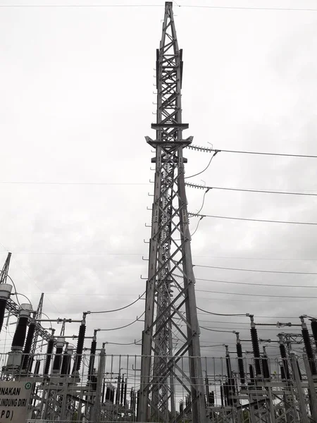 High Voltage Electricity Substation Part Electrical Generation Transmission Distribution System — 스톡 사진