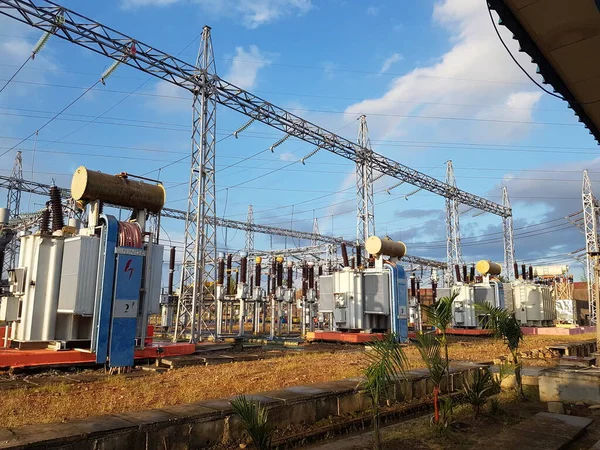 rainbow and bright blue sky at the substation