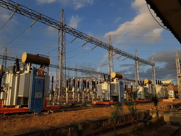 rainbow and bright blue sky at the substation
