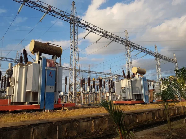 rainbow and bright blue sky at the substation