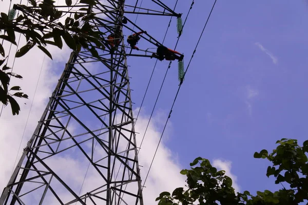 Банджармасин Южный Калимантан Индонезия Августа 2022 Года Электрическая Установка Высокого — стоковое фото