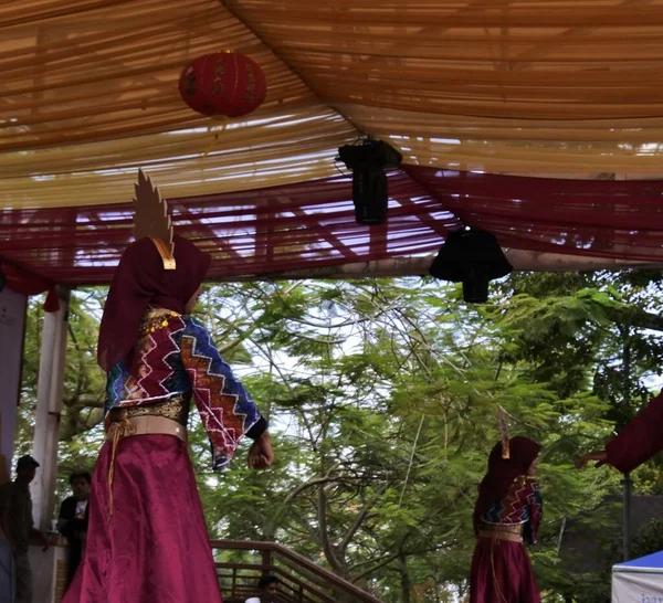 Banjarmasin South Kalimantan Indonésia Agosto 2022 Tradicional Banjar Tribos Dança — Fotografia de Stock