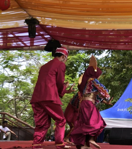 Банджармасин Южный Калимантан Индонезия Августа 2022 Года Традиционный Танец Банджар — стоковое фото