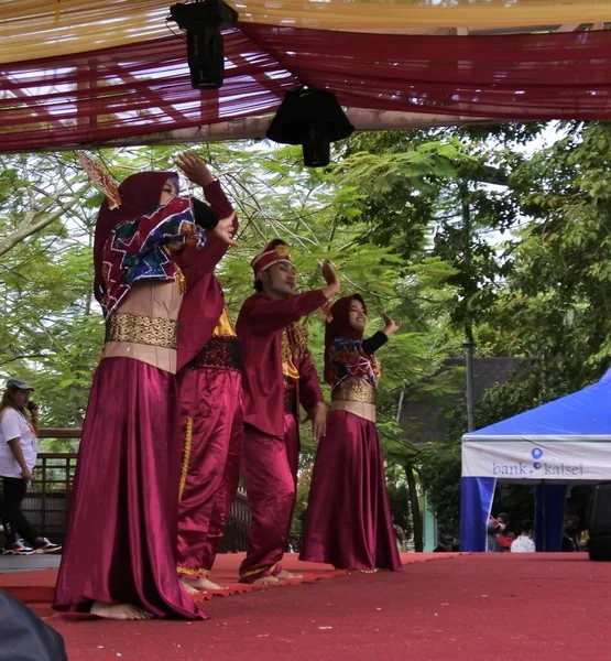 Банджармасин Южный Калимантан Индонезия Августа 2022 Года Традиционный Танец Банджар — стоковое фото