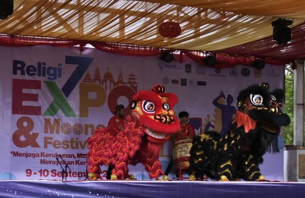 Banjarmasin Kalimantan Sud Indonésie Août 2022 Danse Barongsai Festival Palais — Photo