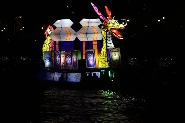 Ornamental Boat Tanglong Festival Банджармасін Індонезія Вересня 2022 — стокове фото