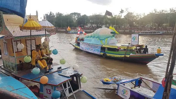 Festa Ornamentale Della Barca Tanglong Banjarmasin Indonesia Settembre 2022 — Foto Stock