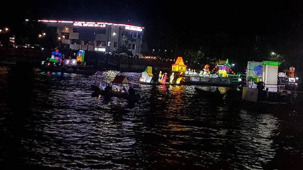 Festival Tanglong Barcos Ornamentais Banjarmasin Indonésia 2022 Setembro — Fotografia de Stock