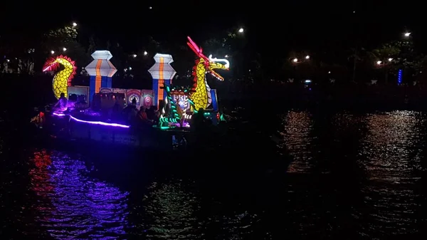 Ornamental Boat Tanglong Festival Banjarmasin Indonesia September 2022 — Stock Photo, Image