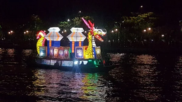 Festival Tanglong Barcos Ornamentais Banjarmasin Indonésia 2022 Setembro — Fotografia de Stock