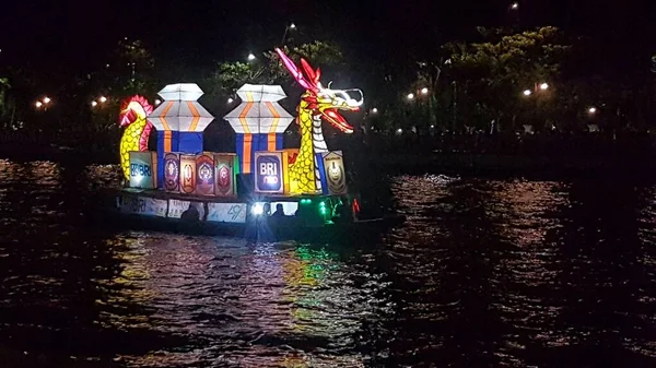 Ornamental Boat Tanglong Festival Банджармасін Індонезія Вересня 2022 — стокове фото