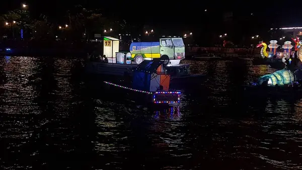 Süslü Tekne Tanglong Festivali Banjarmasin Endonezya Eylül 2022 — Stok fotoğraf