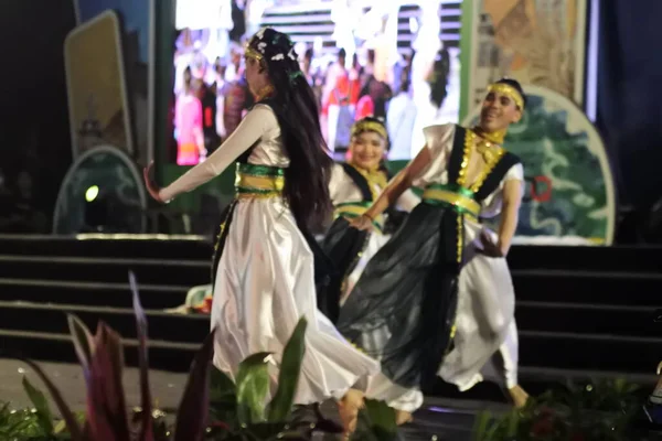 Banjarmasin Jižní Kalimantan Indonésie Října 2022 Tradiční Banjar Kmeny Tanec — Stock fotografie