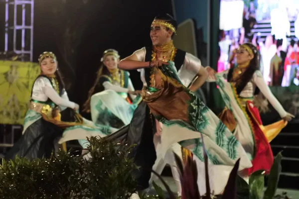 Banjarmasin Kalimantan Sud Indonésie Octobre 2022 Danse Traditionnelle Des Tribus — Photo