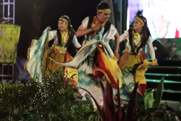 Banjarmasin Kalimantan Sul Indonésia Outubro 2022 Tradicional Banjar Tribos Dança — Fotografia de Stock