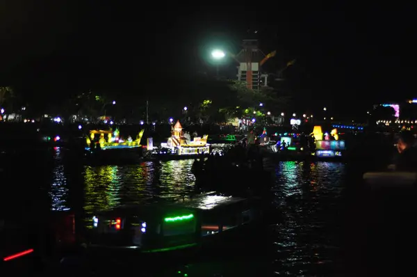 Süslü Tekne Tanglong Festivali Banjarmasin Endonezya Eylül 2022 — Stok fotoğraf