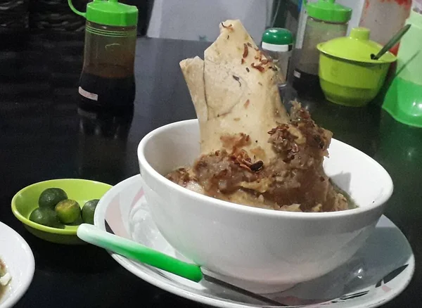 Alimento Tradicional Indonesio Llamado Bakso Udang Langosta Bola Carne Con — Foto de Stock