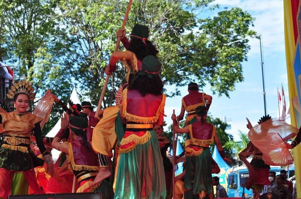 Banjarmasin Kalimantan Del Sur Indonesia Octubre 2021 Dayak Baila Festival — Foto de Stock