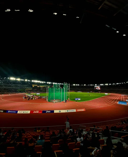 A sports stadium for football and track and field sports events