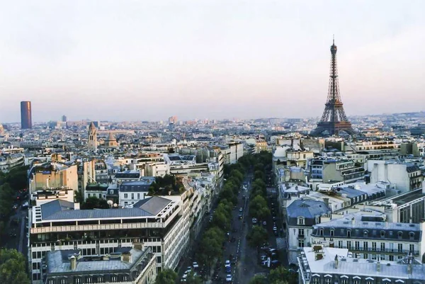 Άποψη Υψηλής Γωνίας Του Παρισιού Από Την Αψίδα Του Θριάμβου — Φωτογραφία Αρχείου