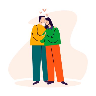 Vector image of a couple in love.