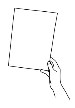 İnce çizgili A4 kağıtlı el yazısı. Belge sunuluyor, bildiri gösteriliyor, resim için şablon. Vektör illüstrasyonu beyaz arkaplanda izole edildi