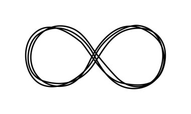 Karışık grungy sonsuzluk sembolü beyaz arkaplanda izole