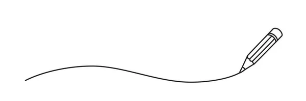 Μολύβι Σχέδιο Μια Γραμμή Doodle Χέρι Που Λεπτή Γραμμή Εικονογράφηση — Διανυσματικό Αρχείο
