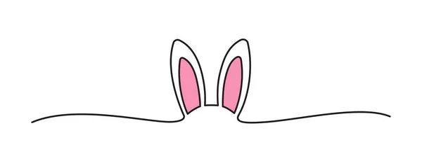 Doodle black Easter bunny ears scribble banner — Stock Vector
