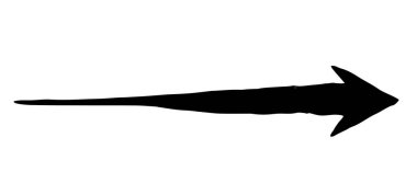 Beyaz arka planda izole mürekkep fırçası ile çizilmiş el boyaması ok. Victor illüstrasyon