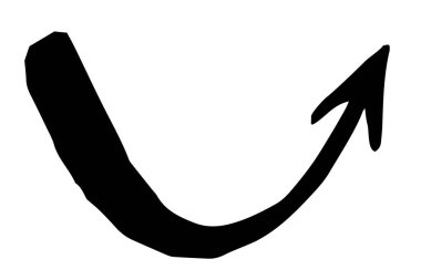 Beyaz arka planda izole mürekkep fırçası ile çizilmiş el boyaması ok. Victor illüstrasyon