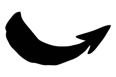 Beyaz arka planda izole mürekkep fırçası ile çizilmiş el boyaması ok. Victor illüstrasyon