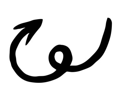 Beyaz arka planda izole mürekkep fırçası ile çizilmiş el boyaması ok. Victor illüstrasyon