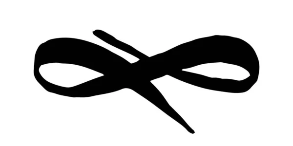 Simbolo Infinito Dipinto Mano Con Pennellata Grunge Vernice Nera Illustrazione — Vettoriale Stock