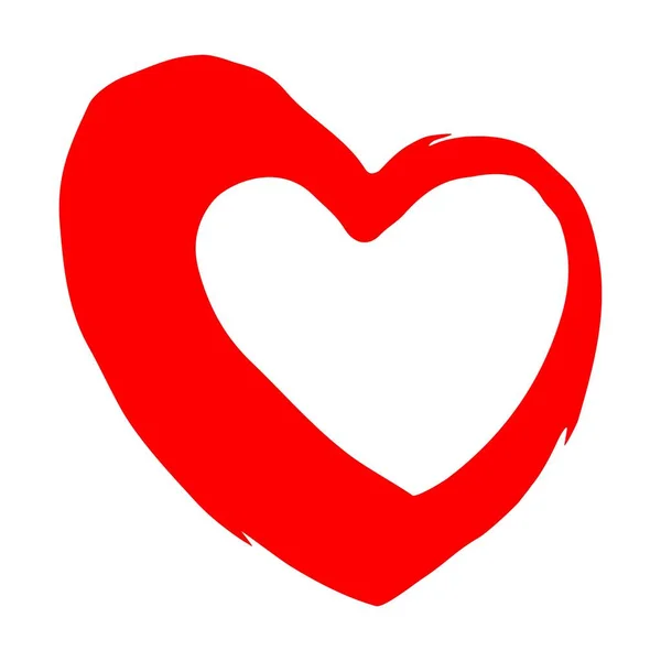Handgezeichneter Tuschpinsel Mit Herz Elegantes Stilisiertes Handbemaltes Herzsymbol Vektorillustration — Stockvektor