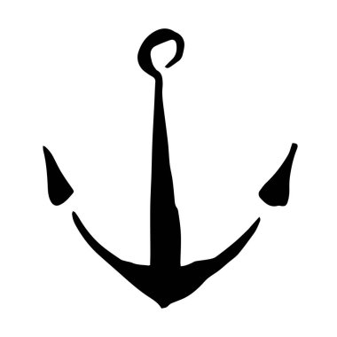 Siyah mürekkep fırçasıyla boyanmış, beyaz arka planda izole edilmiş. Vektör illüstrasyonu