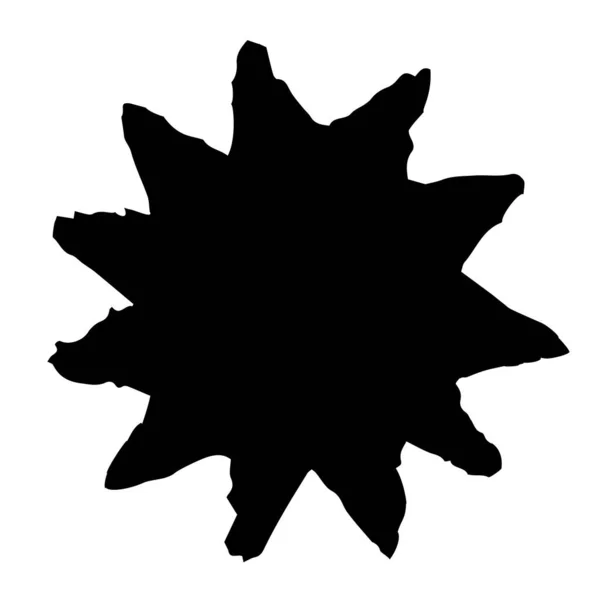Рука Намальована Сонцем Пофарбована Чорнилом Пензлем Ізольована Білому Тлі Векторні — стоковий вектор