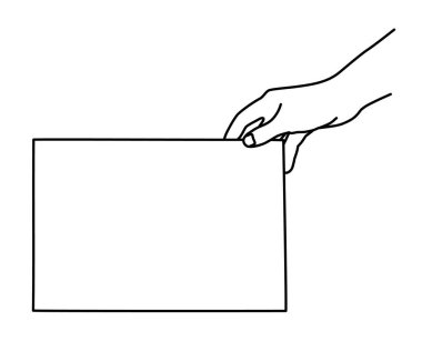 İnce çizgili A4 kağıtlı el yazısı. Belge sunuluyor, bildiri gösteriliyor, resim için şablon. Vektör illüstrasyonu beyaz arkaplanda izole edildi