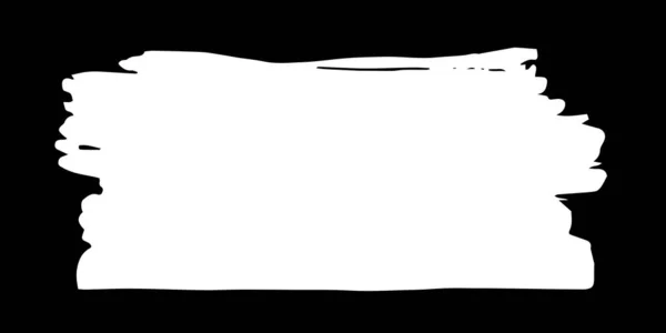 Прямокутна Банерна Рука Пофарбована Білою Фарбою Ізольована Чорному Тлі Векторні — стоковий вектор