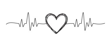 Karmaşık, kirli kalp çizgili, ince çizgili, ayracı şekilli bir el. Beyaz arka planda izole edilmiş. Vektör illüstrasyonu