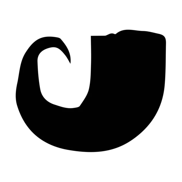Rundes Wirbelsymbol Handbemalt Mit Tuschpinsel Isoliert Auf Weißem Hintergrund Vektorillustration — Stockvektor