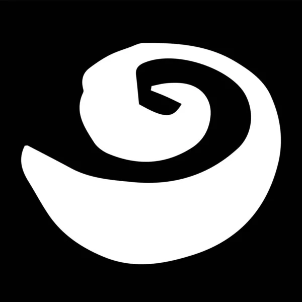 Rundes Wirbelsymbol Handbemalt Mit Weißem Pinsel Auf Schwarzem Hintergrund Vektorillustration — Stockvektor
