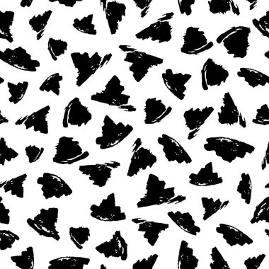 El ile Seamless Modeli şekiller arka plan çizilmiş. Geometrik grafik tasarım öğesi. Karalama defteri duvar kağıdı. Vektör çizim. Rasgele fırça darbeleri. Siyah beyaz doku.