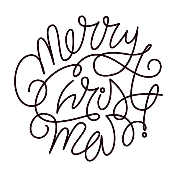 Χέρι Ζωγραφισμένο Καλά Χριστούγεννα Γράμματα Στρογγυλό Στοιχείο Στυλ Στολίδι Scribble — Διανυσματικό Αρχείο