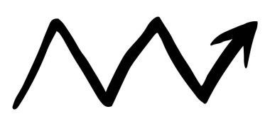 Beyaz arka planda izole mürekkep fırçası ile çizilmiş el boyaması ok. Victor illüstrasyon