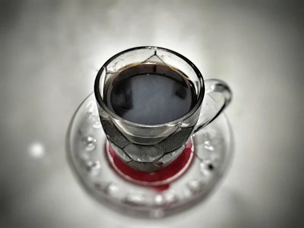 Isolated Blurry Black Coffee Traditional Glass Piece Cigarette Usually People — Stock Photo, Image