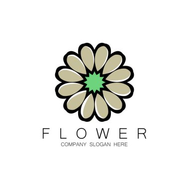 Çiçek Logosu Tasarımı, Mandala Sanat Vektörü, Şirket Markası, Bayrak Etiketi veya Ürün için