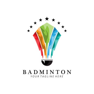 Badminton logo tasarımı, atletizm olimpiyatları için vektör simgesi