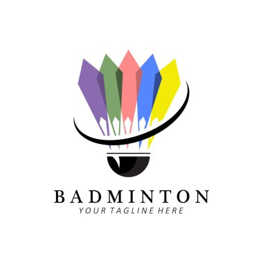 Badminton logo tasarımı, atletizm olimpiyatları için vektör simgesi